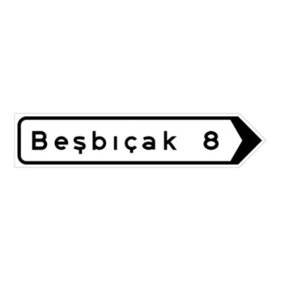 Yön ve Uzaklık Levhası (Beyaz Zemin)